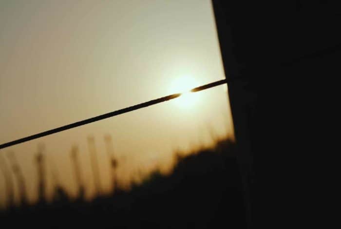 silhouette of wire during sunset